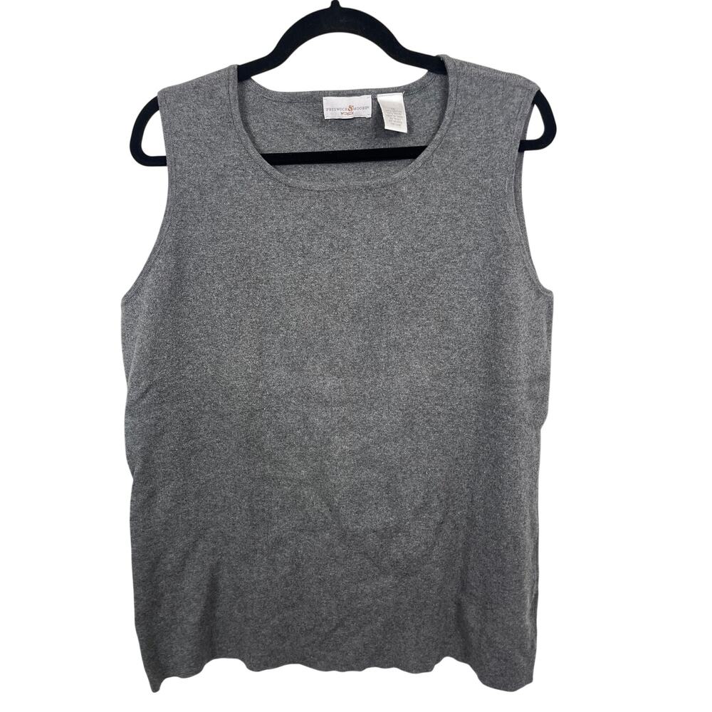Preswick and Moore Gray Cotton Scoop Neck Knit Tank Top Women’s 1X